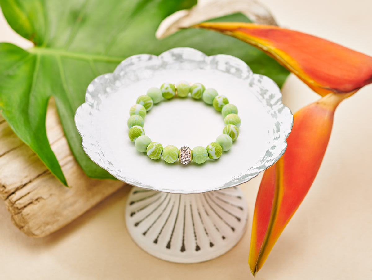 Seaside Green Crystal Stretch Bracelet