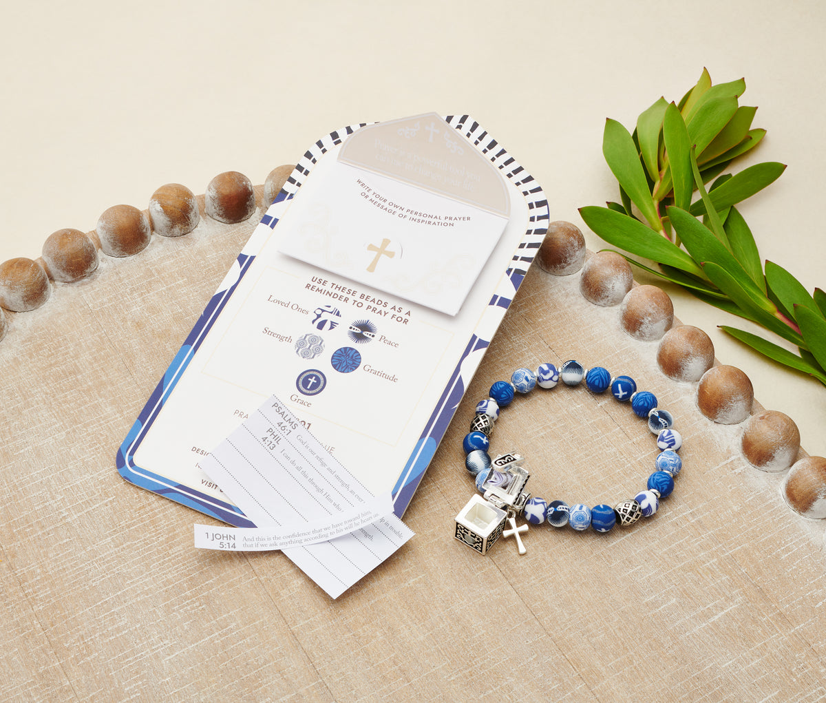 Blue Prayer Bracelet