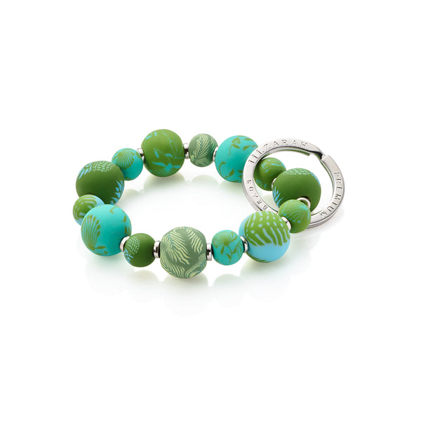 Tropical Green Small Bead Wrist Keychain - JILZARAH