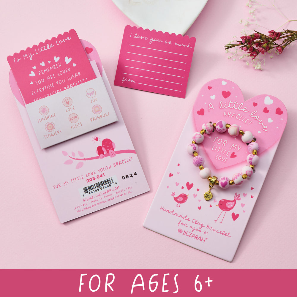 Pink For My Little Love gift cards with a beaded bracelet