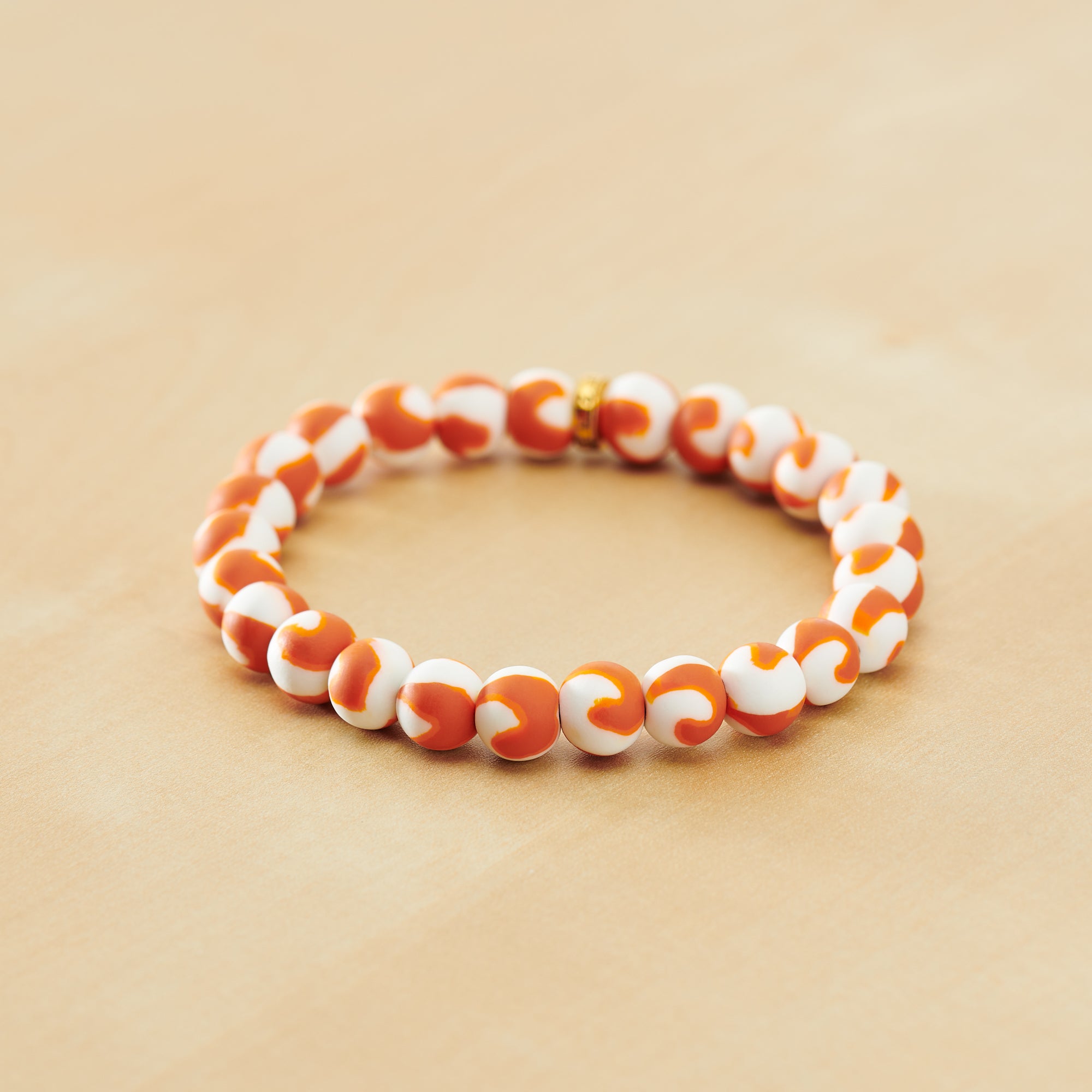 White-Burnt Orange Game Day Bracelet JILZARAH