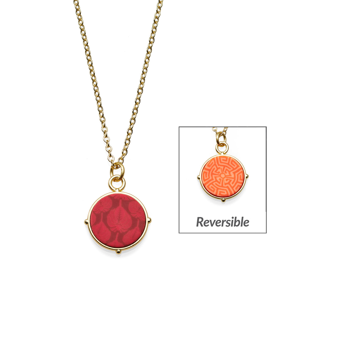 Savannah Red Reversible Medallion Necklace