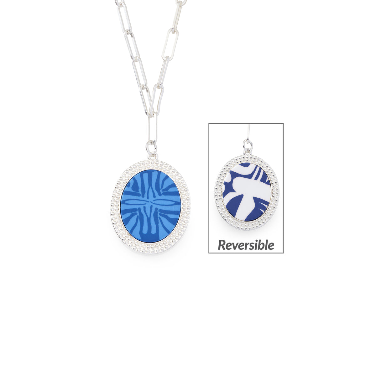 Santorini Reversible Link Medallion Necklace