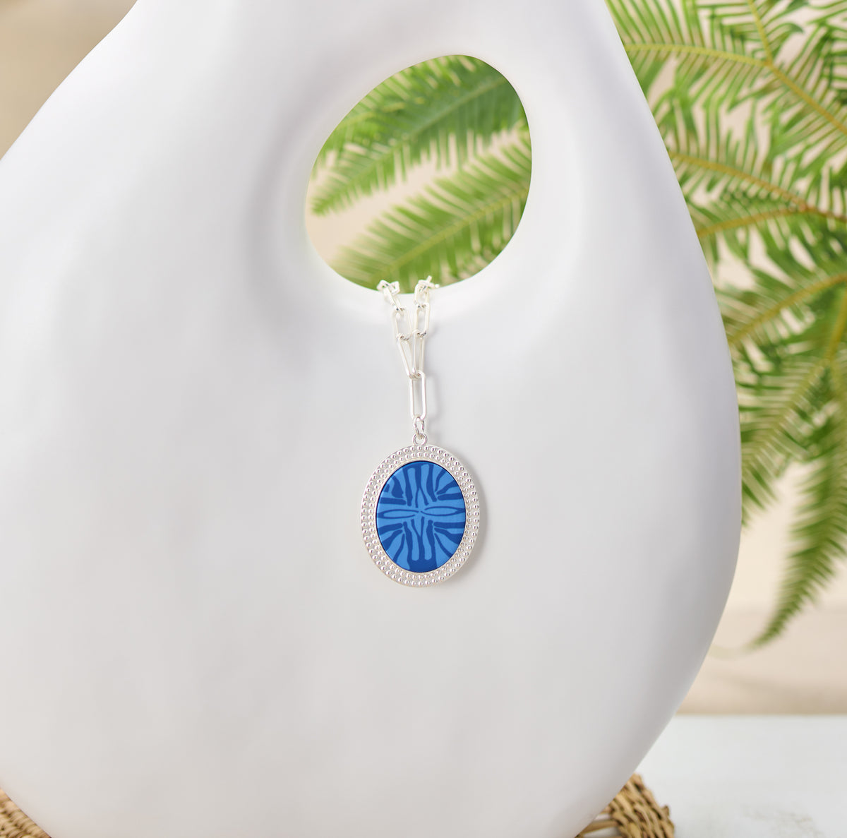 Santorini Reversible Link Medallion Necklace