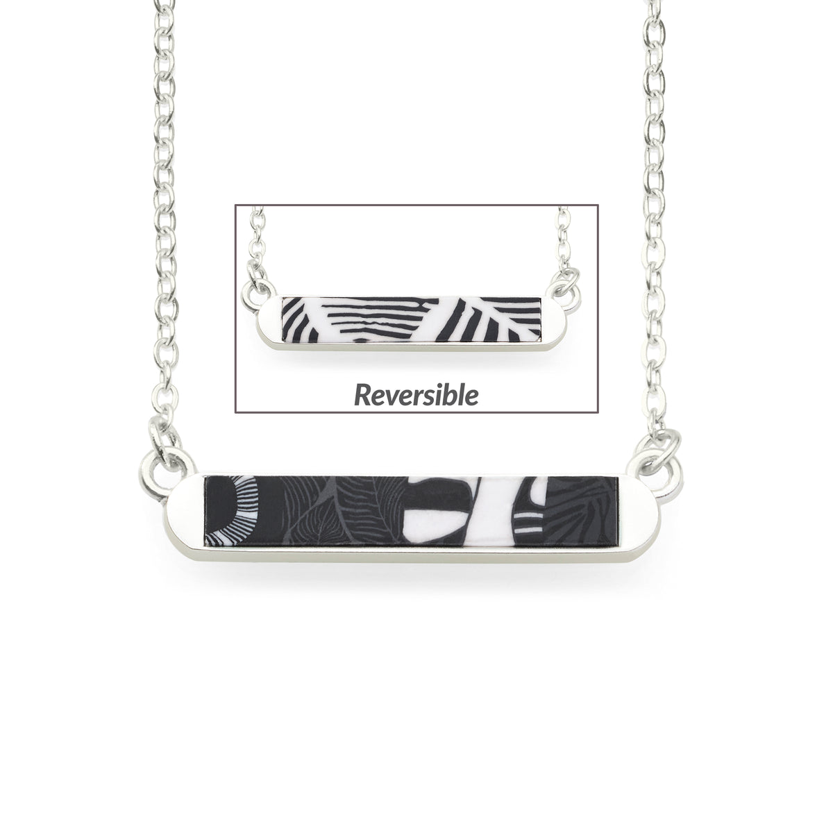 Noir Reversible Mini Bar Necklace