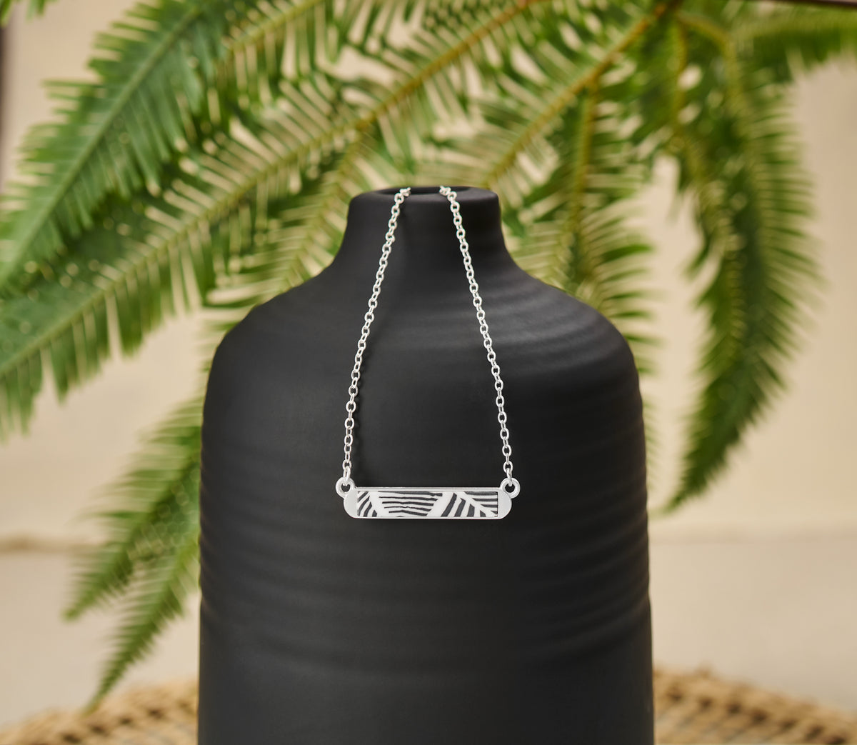 Noir Reversible Mini Bar Necklace