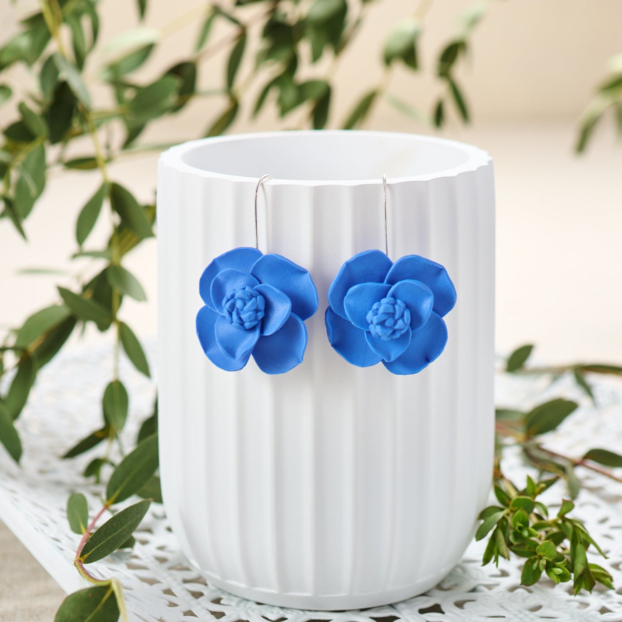 Santorini Clay Flower Earrings JILZARAH - Main Image