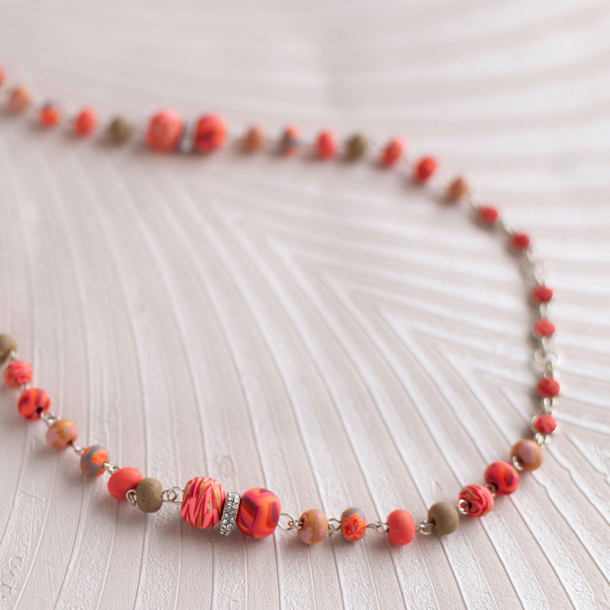 Coral Crush Gold 2-Length Beaded Necklace