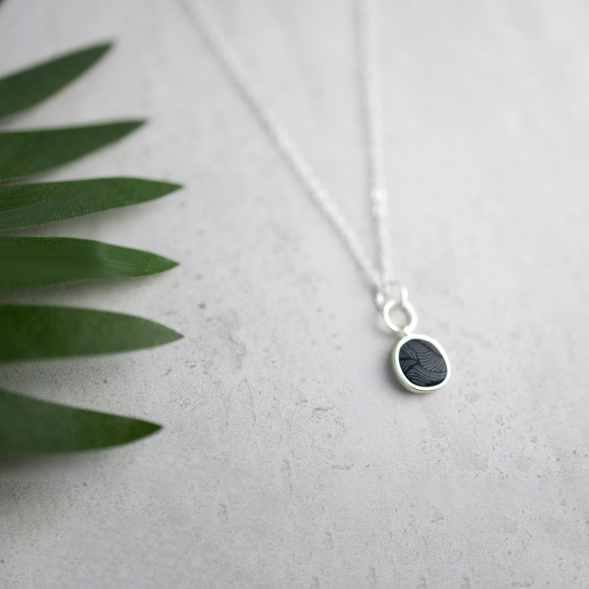 Midnight Palm Petite Coin Necklace
