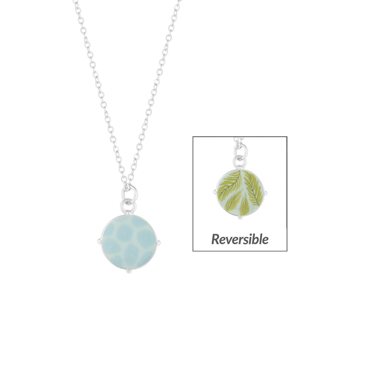Bermuda Blue Reversible Medallion Necklace