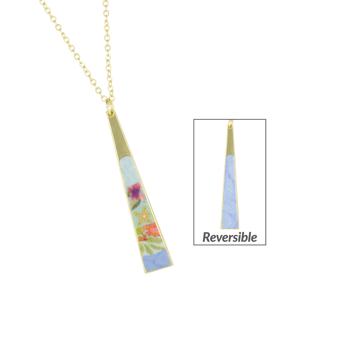 Beach Day Reversible Triangle Necklace