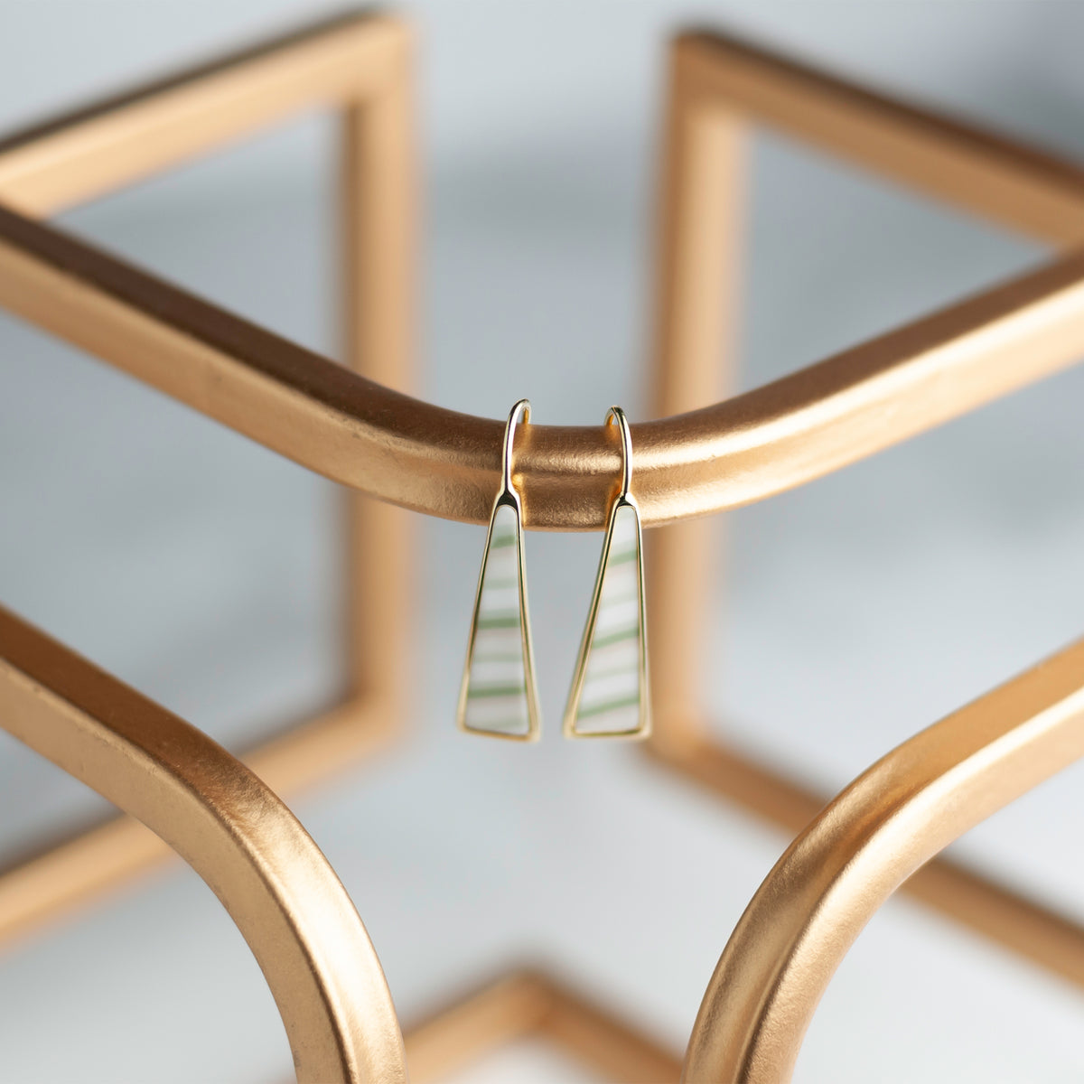 Linen 14K Gold Triangle Drop Earrings