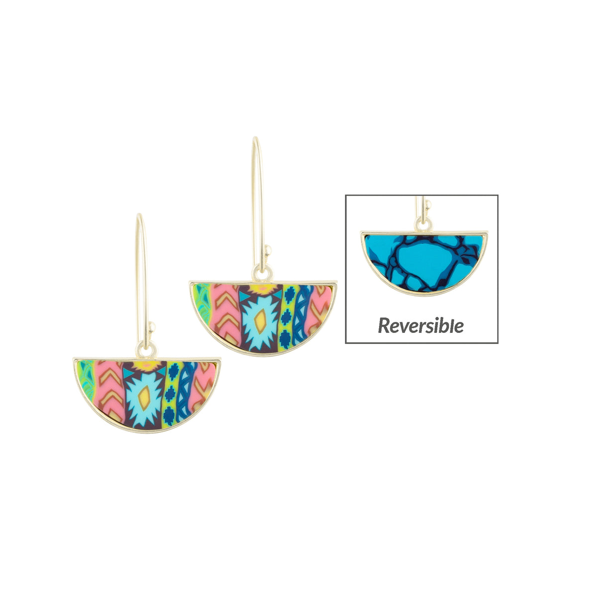 Sedona Sky Reversible Half Shell Earrings