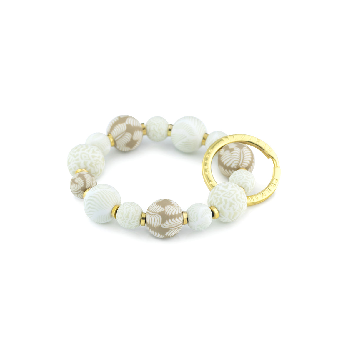 Ivory Keychain Ivory Palm Small Bead Wrist Keychain - JILZARAH