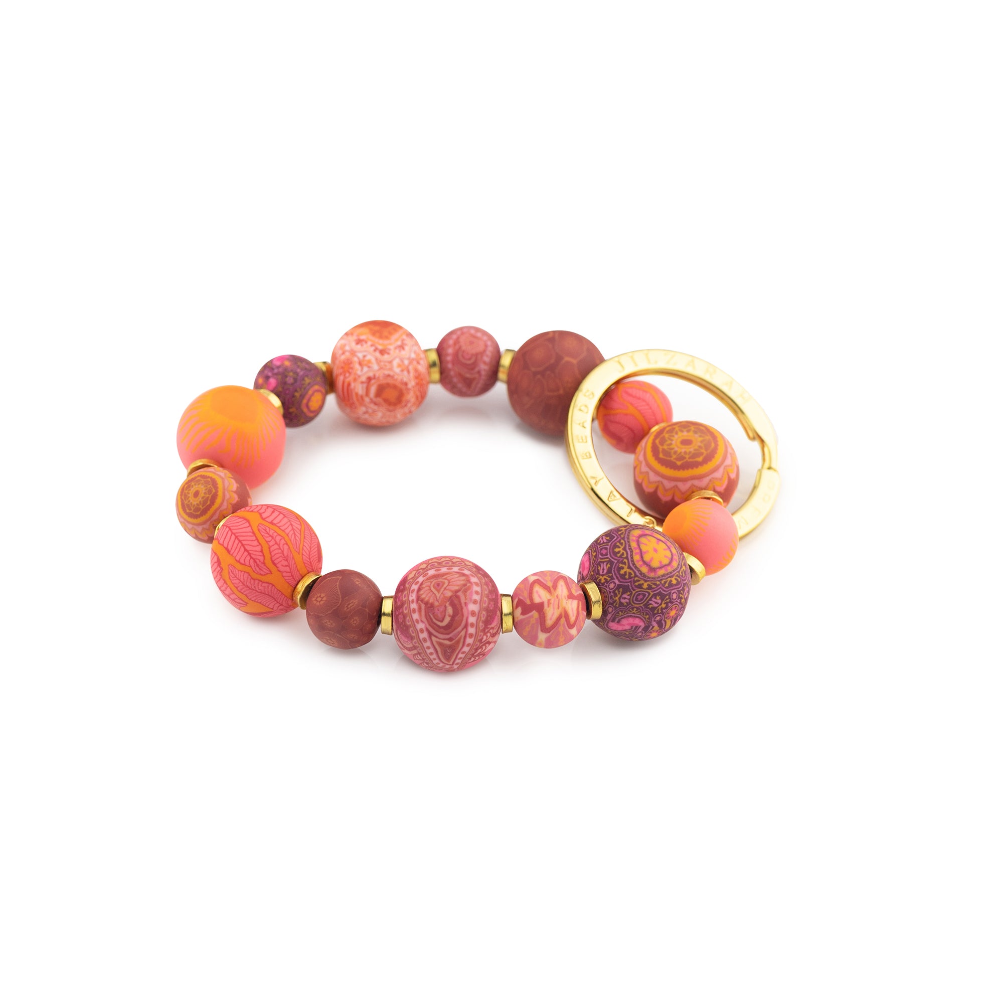 Savannah Red Small Bead Wrist Keychain JILZARAH